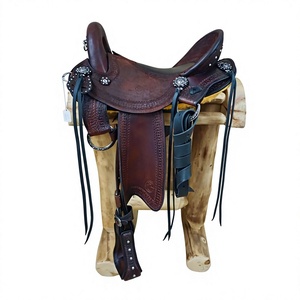 BS International Wasserfester Echtleder Englischer Sattel Nachhaltiger Rennsattel mit Holzrahmen für Reitzubehör - Product Image 1