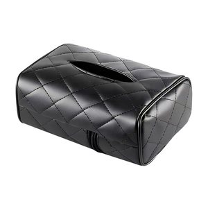 Car Tissue Box Leather 17.5x12x8.5cm Hanging Automotive Accessory Modern Design - Product Image 1
