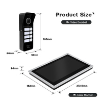 Sonnette de porte intelligente Wifi 1080p Tuya avec écran tactile, déverrouillage, caméra de sécurité domestique avec moniteur