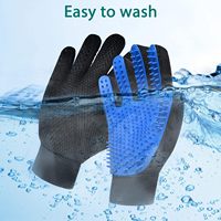 Gants de toilettage pour animaux de compagnie OEM personnalisés pour chiens et chats avec brosse anti-poils et gant de massage pour poils longs ou courts – Outil de retrait des poils