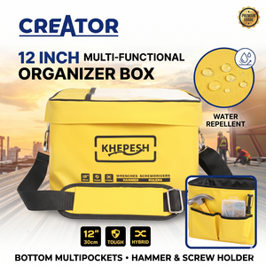 CREATOR 12 Inch Water Repellent Multi-Functional <b>Tool</b> Organizer <b>Box</b> with Bottom Multipockets <b>for</b> Screws and Hammer - Product Image 1