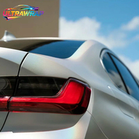 Ultrawrap Factory Wholesale PET HD Satin Holographic White Car Wrap Vinyl One Full Roll Size 1.52X17M/5X59FT