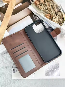 Étui de téléphone professionnel à rabat en cuir PU souple pour <span class=keywords><strong>iPhone</strong></span> 16 15 14 13 12 <span class=keywords><strong>11</strong></span> Pro Max Plus avec fente pour carte et housse de téléphone - Product Image 4