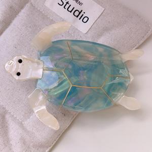 Jepit Rambut Bentuk Penyu Laut Warna Segar dari Asetat Desain Kreatif Jepit Rambut Berkualitas Tinggi - Product Image 4