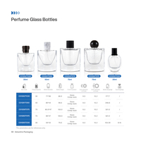 Exclusivo Envase de Perfume de Lujo de 60 ml, Botella de Vidrio Cuadrada Transparente Recargable Personalizada con Caja