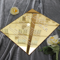Acrílico de espejo dorado de 3mm Simple personalizado con detalles de plato de lámina blanca para Barra de boda, menú de barra de boda, bebidas de firma