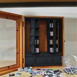 Qingyue Wooden Mini <b>Bookcase</b> <b>Walnut</b> Color Acrylic Transparent Desktop Decoration Countertop Standing Rectangle - Product Image 3