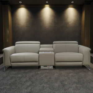Herstellermoderner Echtleder 2-Sitzer Kino-Sessel mit Elektrischer Verstellung, Stauraum und Getränkehalter für Heimkino - Product Image 1
