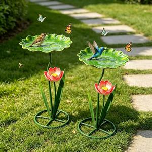 Tempat Mandi Burung Berbentuk Hewan dari Logam Tahan Air dan Cuaca, Dilengkapi Pasak Logam untuk Dekorasi Taman, Halaman, dan Rumput Luar Ruangan - Product Image 3