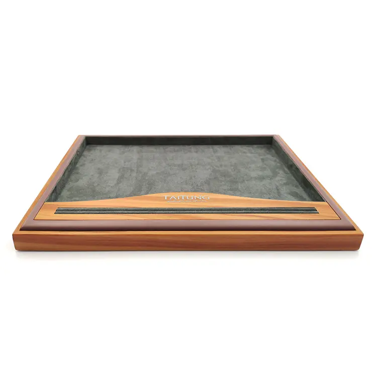 Wholesale Special Aluminum Brown Jewelry Wooden Display Tray