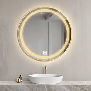 Round Smart LED Mirror with Bluetooth <b>Speaker</b> Anti Fog IP65 Waterproof Touch <b>Switch</b> Dimmable 3 Colors for Home Gym Decor - Product Image 4