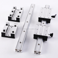 Rail de guidage linéaire externe à double axe en aluminium à quatre roues LGB6 Rail de guidage à rouleau à double arbre avec bloc coulissant pour machine CNC