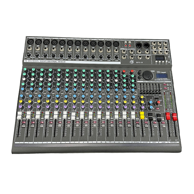 16-Channel Professional Digital Audio Mixer Mini Karaoke DJ Controller Console with Amplifier & Sound System for Home Use
