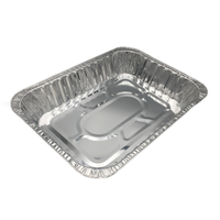 Barquette alimentaire oblongue en aluminium avec couvercle, scellée, pour la planification des repas à usage unique, idéale pour la congélation et les services de livraison de repas.