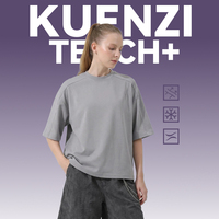 T-shirt pour femme Kuenzi à manches chauve-souris surdimensionnées, logo personnalisé, col rond, manches courtes, 100% polyester, 180 GSM, respirant