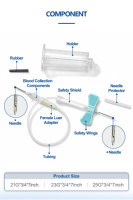 Aiguille papillon stérile personnalisée Sol-KL Medical 21G 23G 25G pour prélèvement sanguin sécurisé avec support pré-attaché