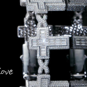 Erkek lüks ince iç içe yüzük in 9K/14K/18K altın ile Lab yetiştirilen Diamonds buzlu Out Hip Hop tarzı özel mektup küba yüzükler - Product Image 2