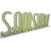 Lettres 3D en métal de style studio professionnel avec ampoules, pour enseigne, toile de fond photo, décoration murale de salle de maquillage et utilisation automobile