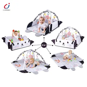 Newborn soft 5 in 1 baby crawling game activity gym play mat play house activity folding modern baby play mat with balls