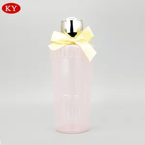Kangyue Clear PET Kunststoff Pink Shampoo flaschen Luxus 300 ml 500ml Bow Dusch gel Make-up Flasche