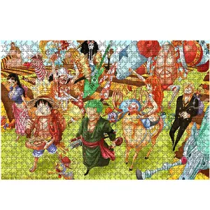 Venta al por mayor japonés rompecabezas adultos-1000 Piece Japanese Anime one piece gsaw Puzzles Wooden One Piece Puzzles For Adults Children Educational Toys Gifts