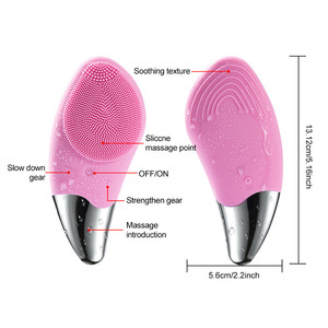 Nettoyeur électrique Rechargeable, Mini <span class=keywords><strong>appareil</strong></span> de nettoyage sonique, en Silicone, Vibration, lavage du <span class=keywords><strong>visage</strong></span>, brosse - Product Image 3