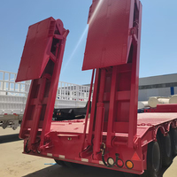 Semi-remorque à plateau surbaissé robuste à 3 essieux, 60 tonnes, avec rampe hydraulique, pour le transport d'excavatrices et de bulldozers