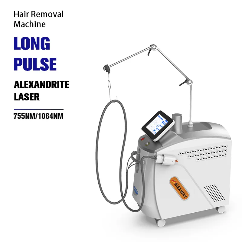 Máquina de depilação a laser de Alexandrite de pulso longo 1064nm, melhor máquina indolor para depilação a laser CE RoHS, melhor máquina para depilação a laser de 755nm
