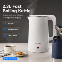 Bouilloire Électrique en Acier Inoxydable pour Usage Domestique avec Prise EU, Bouilloire à Eau Chaude Rapide, Entièrement Automatique, Modèle International