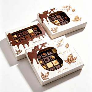 FX Luxury <b>White</b> <b>Cardboard</b> Eco-Friendly Recyclable Chocolate <b>Box</b> Clear Window Magnetic Closure Custom Logo Folding Gift Packaging - Product Image 1