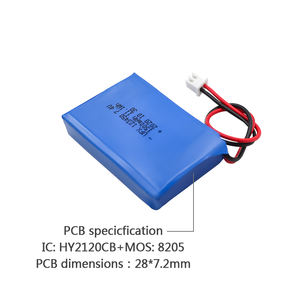 충전식 리튬이온 전지 제조업체 전문가용 맞춤형 손난로 충전식 리포 배터리 UFX 123450 1500mAh 7.4V - Product Image 6