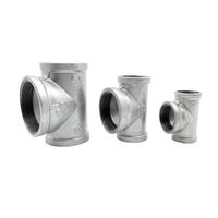 Raccord en T en fonte malléable zingué certifié CE JTH, connexion filetée BSP, résistant à la corrosion et aux produits chimiques, flexible