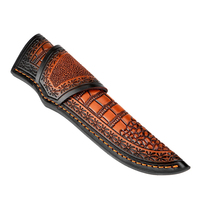 Étui de luxe en cuir de vachette première couche pour couteau à désosser de 6 pouces, housse de protection pour couteau droit, gaine en cuir de vachette gaufré