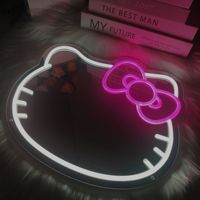 Miroir intelligent décoratif moderne en verre tactile LED, miroir de salle de bain intelligent, miroir de maquillage Hello Kitty, écologique