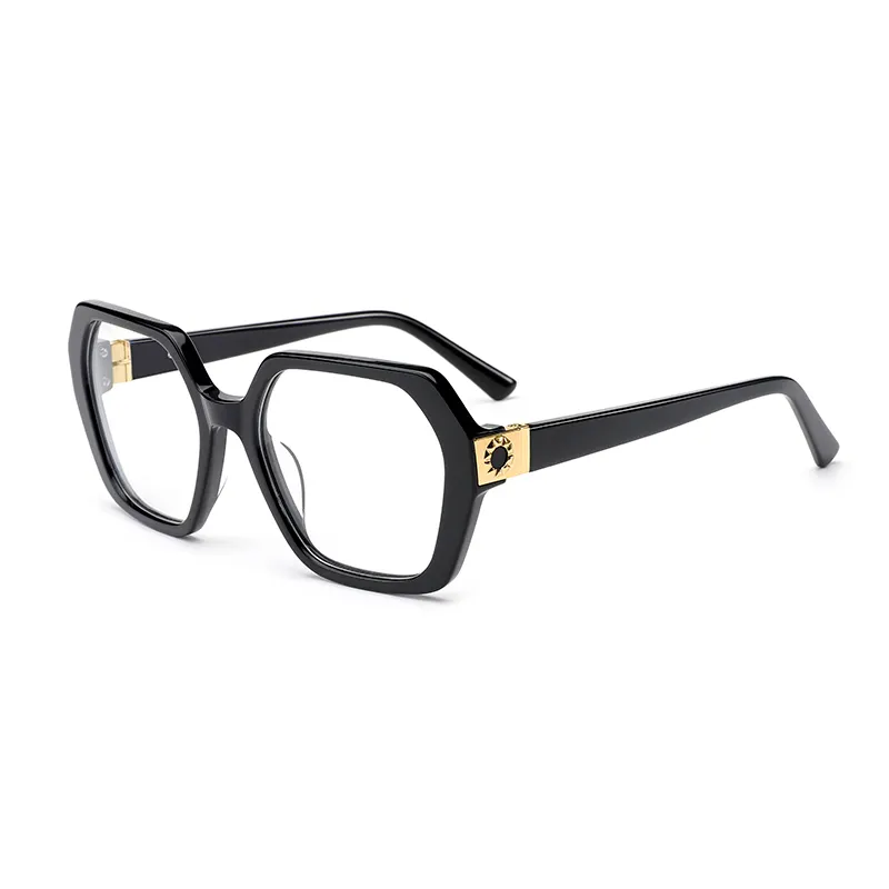 High Quality Acetate Material Big Frame Retro Polarized Square Summer Unisex Optical Glasses Replaceable Sunglasses