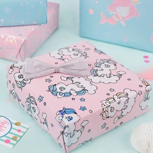 Custom Unicorn Stars <b>Pattern</b> Recyclable PE Coated Double-Sided Art <b>Paper</b> Roll 100GSM Eco-Friendly Gift Craft <b>Paper</b> Digital - Product Image 5