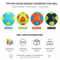Ballon pour animaux de compagnie couineur bicolore, sélection usine, avec corps souple en TPR pour le jeu de rapport à la maison et la stimulation sensorielle