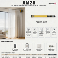 Moteur tubulaire Zigbee 100-240V 1,25 N.m 25 tr/min, entrée AC, moteur de store électrique, commande vocale via application Smart Home, IP44