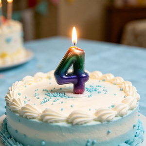 Party Love Number 4 Candle 6cm Birthday Candles Vela for personalized birthday cake decoration - Product Image 3