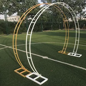 Suporte de arco de ferro duplo, adereços de fundos para festa de casamento ao ar livre