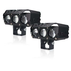 Faro LED para Motocicleta de 3 Lentes, 12-80V, 24W, 2400LM, Doble Color Blanco/Amarillo/Azul Hielo, Luz Alta/Baja, Foco Auxiliar de Aluminio para Conducción - Product Image 2