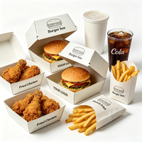 Caja de Cartón Kraft Cuadrada para Hamburguesas, con Diseño Personalizado e Impresión a Medida, para Comida para Llevar, Venta al por Mayor para Restaurantes