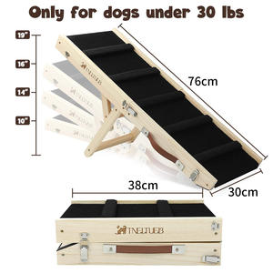 C4p समायोज्य ठोस लकड़ी रैंप कुत्ते सीढ़ियों सीढ़ी सीढ़ी फोल्डेबल बिस्तर सहायक उपकरण - Product Image 2