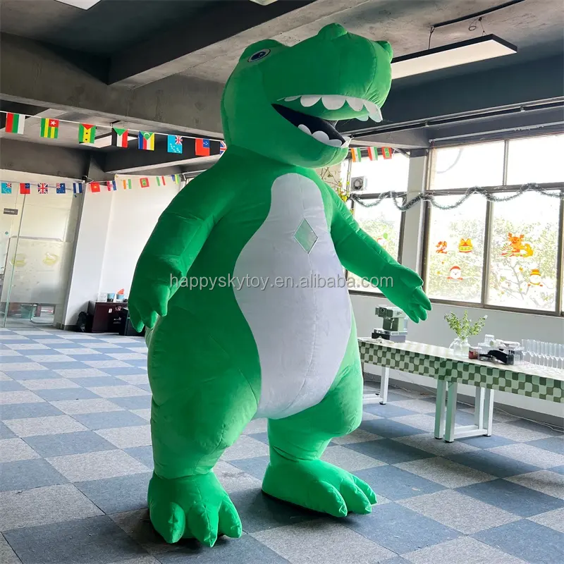 Antasy-Disfraz de personaje de dibujos animados para caminar, traje inflable de dinosaurio para mascota