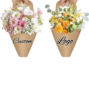 Bolsas de Regalo de Papel Kraft con Logotipo Personalizado, Bolsas de Regalo con Asa para Ramos de Flores, para Acción de Gracias, Cumpleaños, Bodas y Fiestas - Product Image 1