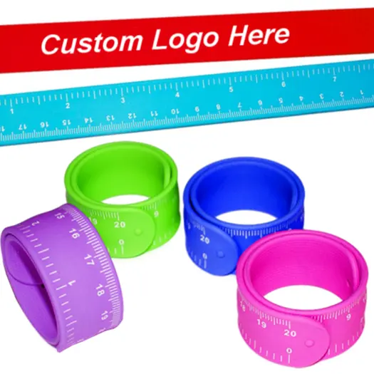 Custom Printing Silicone Ruler Slap Bracelet Fast Delivery