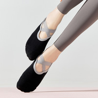 Calcetines de Yoga y Pilates al por Mayor con Logotipo Personalizado, Antideslizantes, con Tiras, Corte Bajo, Puntos de Silicona, Transpirables, de Algodón, para Fitness, para Mujer