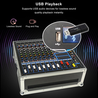 Système de sonorisation professionnel portable avec étui de transport, console de mixage audio, karaoké, mixeur amplificateur 8 canaux