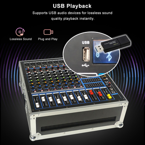Di Động Được Thiết Kế Với Hộp Mang Trường Hợp Âm Thanh Chuyên Nghiệp Hệ Thống Điều Khiển Âm Thanh Trộn Giao Diện Điều Khiển Karaoke 8 Kênh Mixer Khuếch Đại - Product Image 4