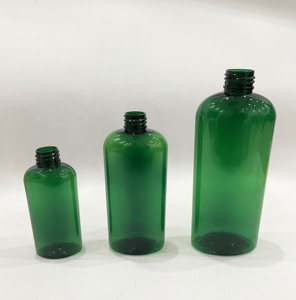 2oz 4oz 8oz 60ml 120ml 250ml màu xanh lá cây rõ ràng 24-410 nhựa vật nuôi Cosmo chai hình bầu dục chai hình bầu dục với cơ thể phẳng và cơ sở hình bầu dục - Product Image 5